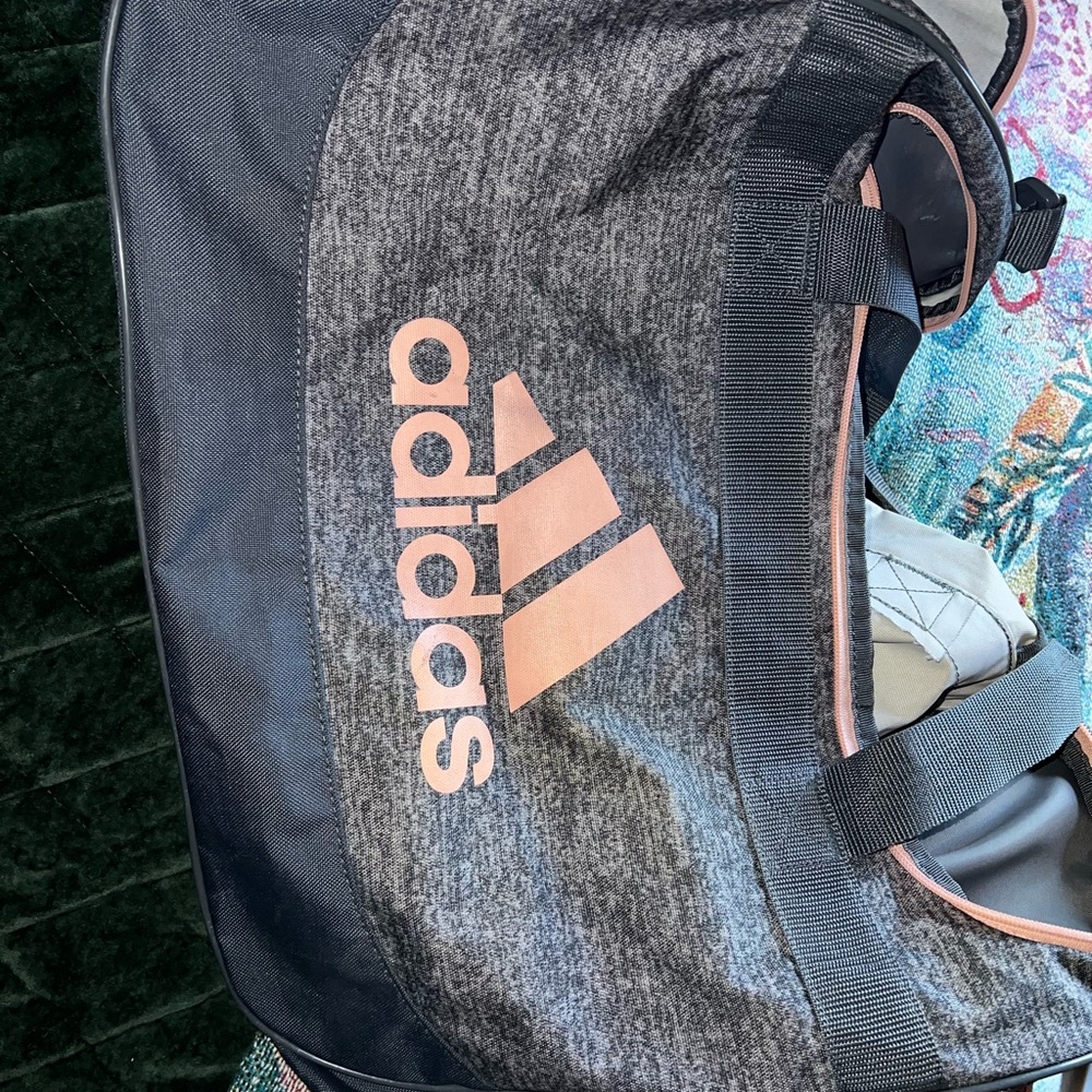 Adidas Gray and Pink Sports Duffel
